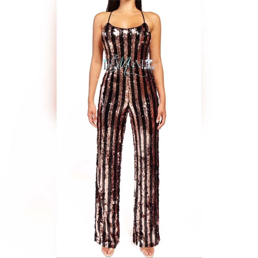 Diamond Kollection’s Sequin Jumpsuit